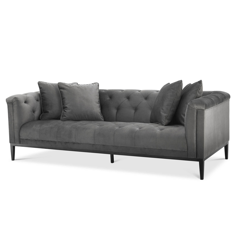 Диван Eichholtz Sofa Cesare Grey Серый Темная бронза Диван Eichholtz Sofa Cesare Grey Серый Темная бронза в Брянске | Loft Concept