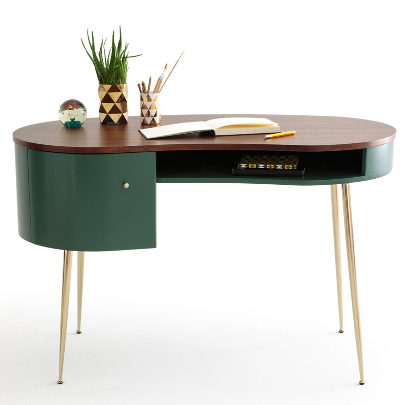 Рабочий стол Torborg Desktop Орех Золотой Изумрудный в Брянске | Loft Concept 