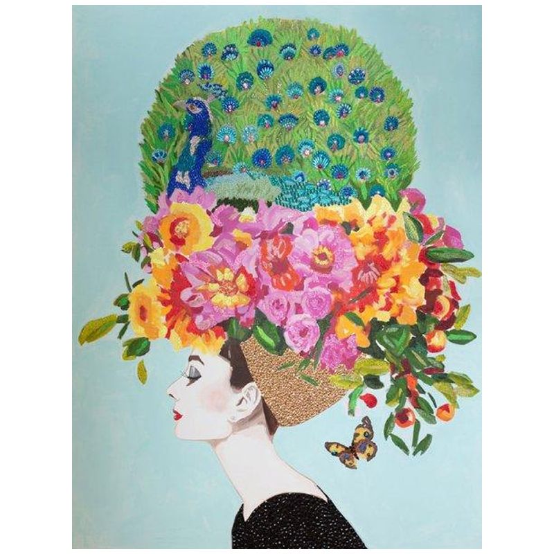 Картина Audrey with Floral Bouquet and Peacock Headdress Мульти Картина Audrey with Floral Bouquet and Peacock Headdress Мульти в Брянске | Loft Concept