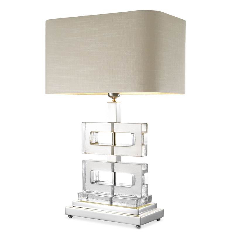 Настольная лампа Eichholtz Table Lamp Umbria Прозрачный Никель Бежево-серый Настольная лампа Eichholtz Table Lamp Umbria Прозрачный Никель Бежево-серый в Брянске | Loft Concept