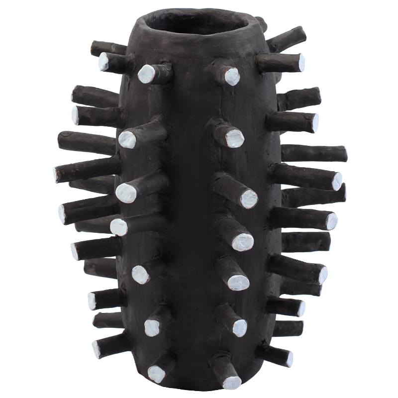 Ваза Shany Round Spikes Vase Черный Светло-голубой Ваза Shany Round Spikes Vase Черный Светло-голубой в Брянске | Loft Concept