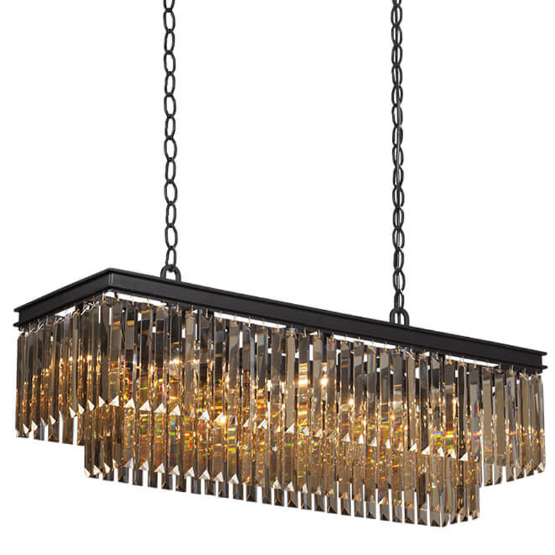 Люстра Odeon Amber Glass Rectangular Chandelier Black iron Янтарное стекло длина 100 Черный матовый Люстра Odeon Amber Glass Rectangular Chandelier Black iron Янтарное стекло длина 100 Черный матовый в Брянске | Loft Concept