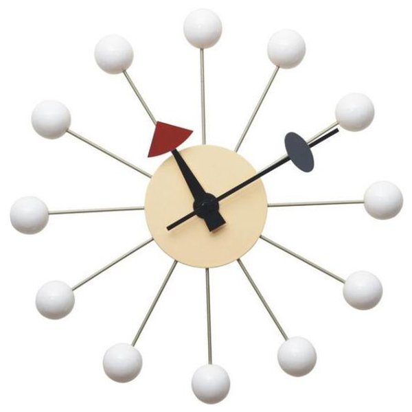 Часы George Nelson Ball Clock White Белый Часы George Nelson Ball Clock White Белый в Брянске | Loft Concept