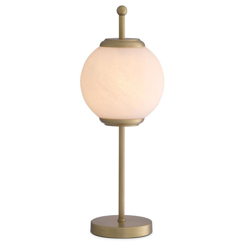 Настольная лампа Eichholtz Table Lamp Deangelo Латунь Античная полированная Белое матовое стекло Настольная лампа Eichholtz Table Lamp Deangelo Латунь Античная полированная Белое матовое стекло в Брянске | Loft Concept