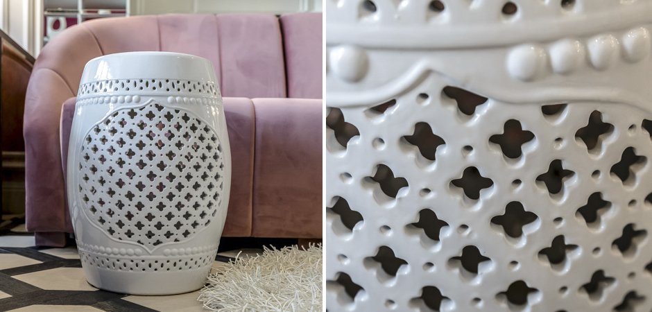 Керамический табурет Quatrefoil Garden Stool - White Керамический табурет Quatrefoil Garden Stool - White - Loft-Concept в Брянске