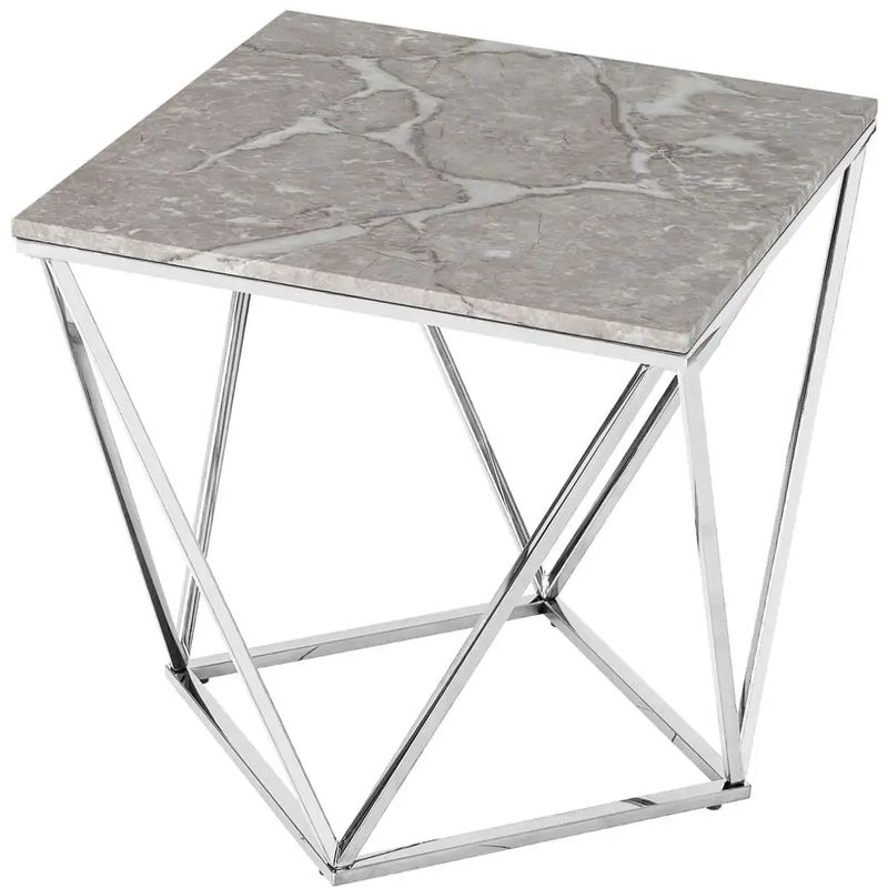 Приставной стол Kovaldzhi Collection Frame Geometry Silver Бежево-серый Белый Мрамор Bianco Серебряный Приставной стол Kovaldzhi Collection Frame Geometry Silver Бежево-серый Белый Мрамор Bianco Серебряный в Брянске | Loft Concept