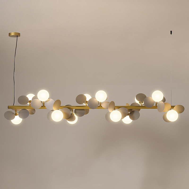 Люстра MATISSE Chandelier Line Золотой Белый Светло-серый Люстра MATISSE Chandelier Line Золотой Белый Светло-серый в Брянске | Loft Concept