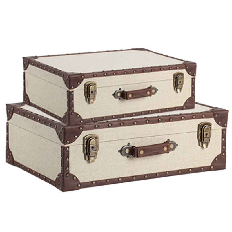 Винтажный Чемодан Отделка Кожа Коричневый винтаж ivory ( слоновая кость ) в Брянске | Loft Concept 