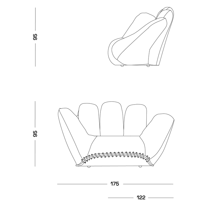 Дизайнерское кожаное кресло в форме руки Poltronova Joe Whip Armchair Дизайнерское кожаное кресло в форме руки Poltronova Joe Whip Armchair в Брянске
