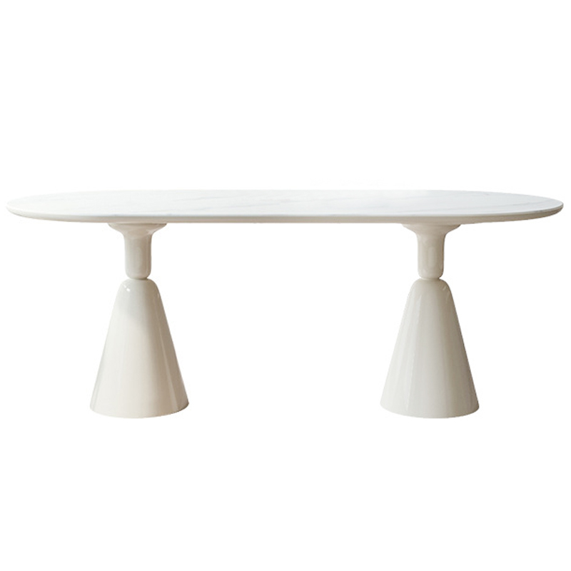 Обеденный стол Pion Dining Table Белый Белый Мрамор Bianco Обеденный стол Pion Dining Table Белый Белый Мрамор Bianco в Брянске | Loft Concept