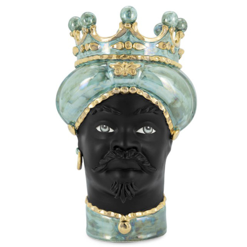Ваза VASE MORO MAN MED. MOP green Черный Прозрачный зеленый Золотой Ваза VASE MORO MAN MED. MOP green Черный Прозрачный зеленый Золотой в Брянске | Loft Concept