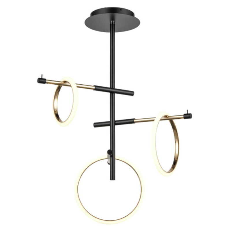 Люстра Jessenia Rings Chandelier 3 Черный Золотой Люстра Jessenia Rings Chandelier 3 Черный Золотой в Брянске | Loft Concept