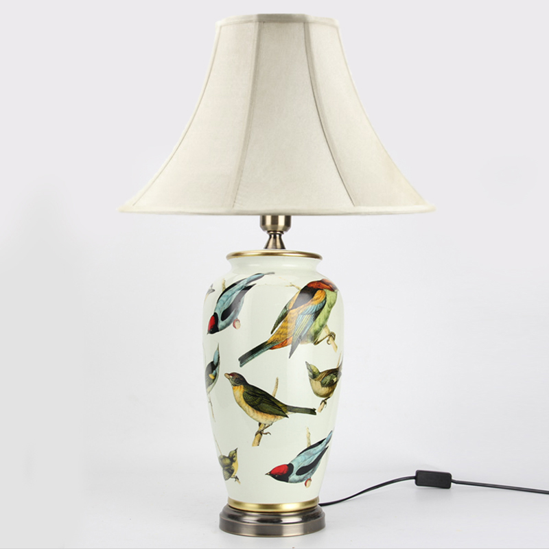 Настольная лампа Birds Blue Table lamp Белый Мульти Золотой Настольная лампа Birds Blue Table lamp Белый Мульти Золотой в Брянске | Loft Concept