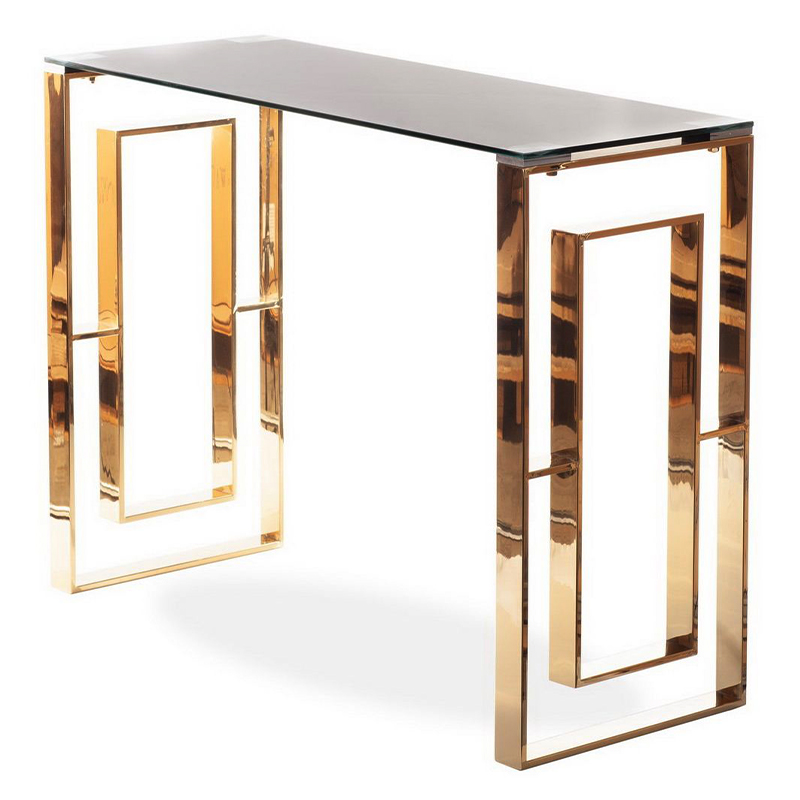 Консоль Milan II Console Золотой Прозрачное Стекло Консоль Milan II Console Золотой Прозрачное Стекло в Брянске | Loft Concept