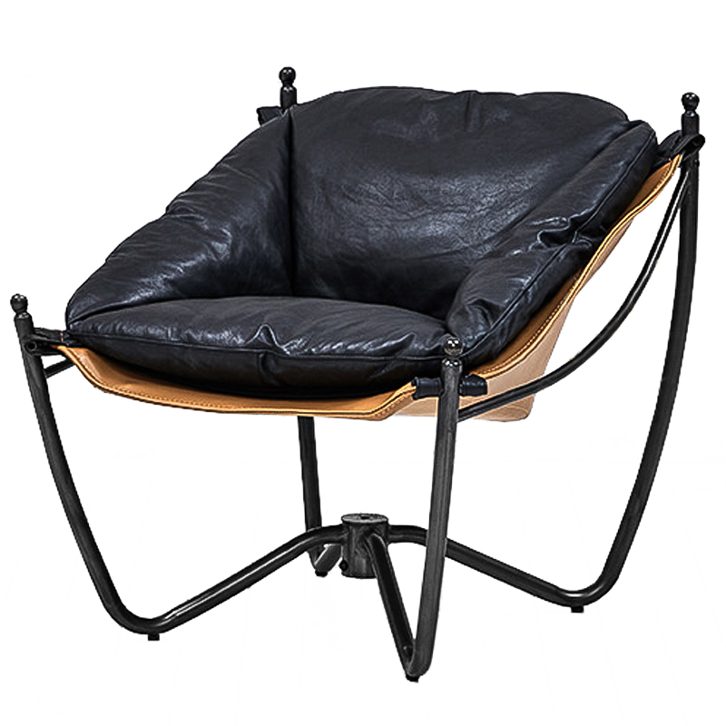 Кресло Tech Loft Armchair Черный Коричневый Кресло Tech Loft Armchair Черный Коричневый в Брянске | Loft Concept