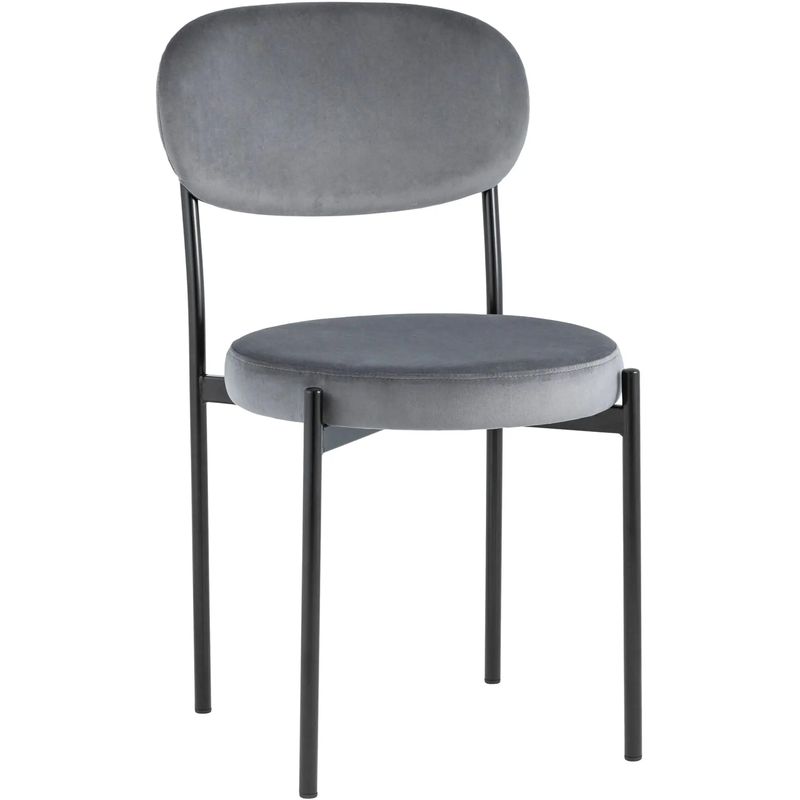 Стул Alfie Chair Серый Велюр Светло-серый Черный Стул Alfie Chair Серый Велюр Светло-серый Черный в Брянске | Loft Concept
