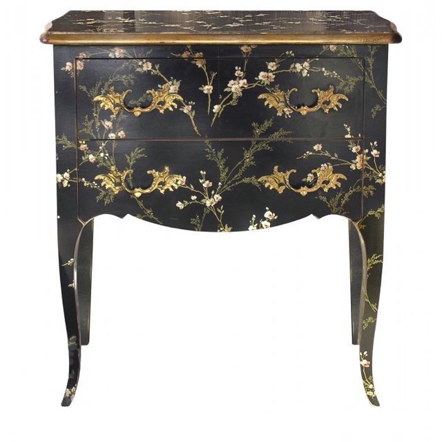 Комод L.XV CHEST OF DRAWERS Black fleurettes Бронза Черный Комод L.XV CHEST OF DRAWERS Black fleurettes Бронза Черный в Брянске | Loft Concept