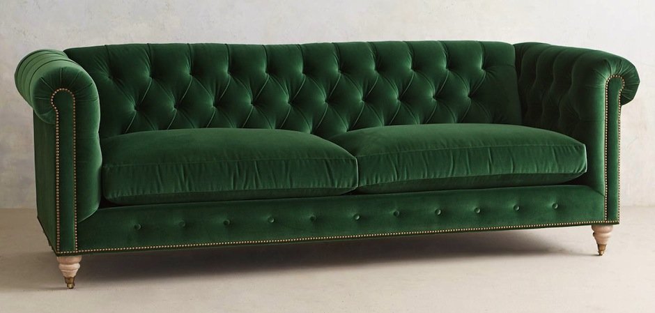 Трехместный диван Velvet Lyre Chesterfield Sofa Трехместный диван Velvet Lyre Chesterfield Sofa - Loft-Concept в Брянске