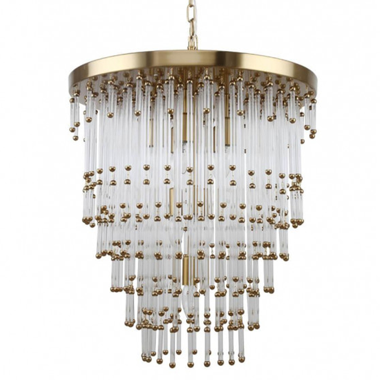 Люстра Restoration Hardware Luciano Chandelier 9 Латунь Прозрачный Люстра Restoration Hardware Luciano Chandelier 9 Латунь Прозрачный в Брянске | Loft Concept