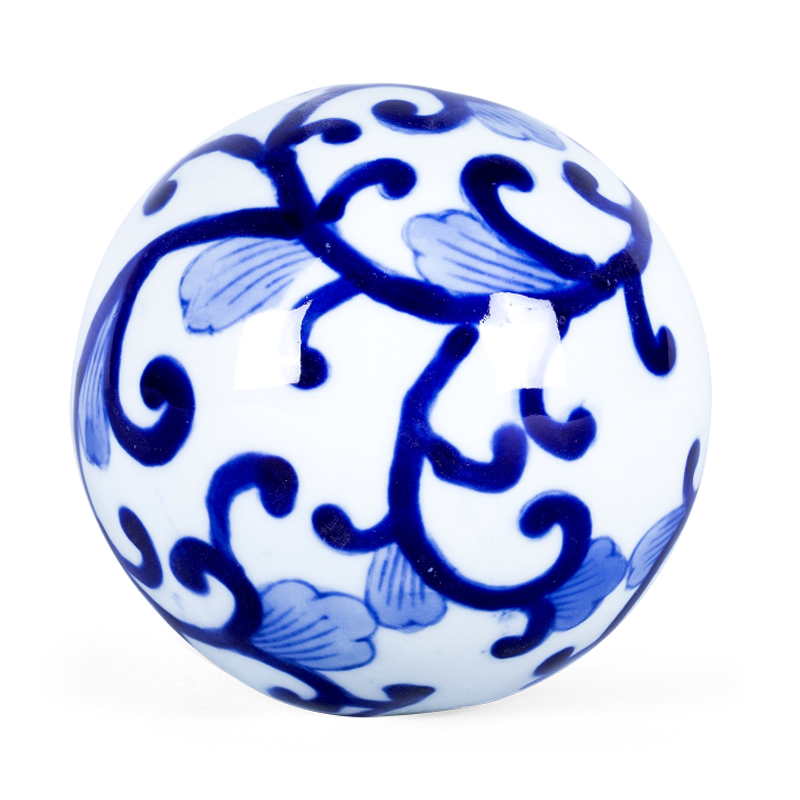 Статуэтка Blue & White Pattern Ball Белый Синий Статуэтка Blue & White Pattern Ball Белый Синий в Брянске | Loft Concept