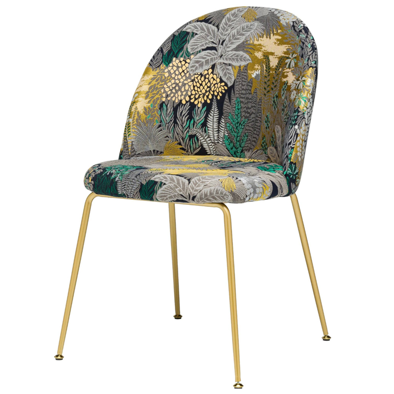 Jungle chair Стул обивка Джунгли жакард Изумрудный Бежевый Золотой Jungle chair Стул обивка Джунгли жакард Изумрудный Бежевый Золотой в Брянске | Loft Concept