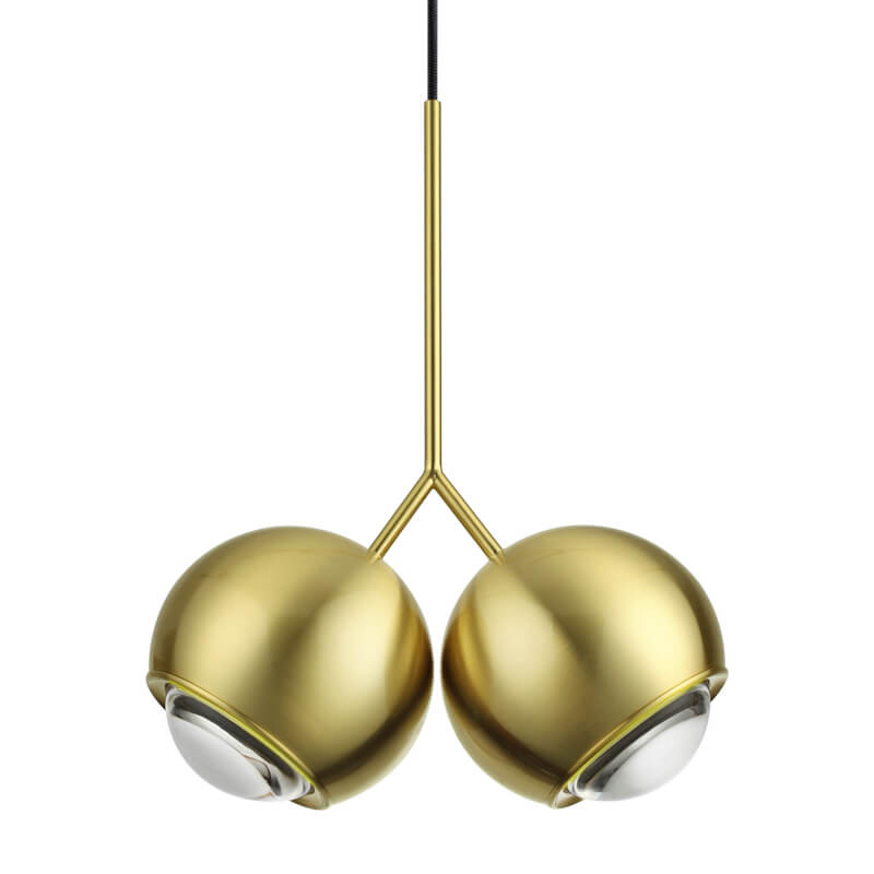 Подвесной светильник Ivor Pendant Double Gold Глянцевое золото Подвесной светильник Ivor Pendant Double Gold Глянцевое золото в Брянске | Loft Concept