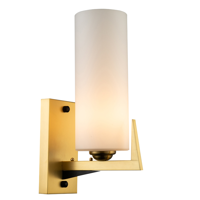 Бра Benoit Sconce Латунь Белое матовое стекло Черный Бра Benoit Sconce Латунь Белое матовое стекло Черный в Брянске | Loft Concept