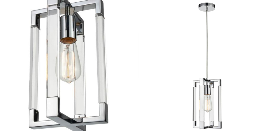 Подвесной светильник Transparent Strips Chromium Frame One Подвесной светильник Transparent Strips Chromium Frame One - Loft-Concept в Брянске