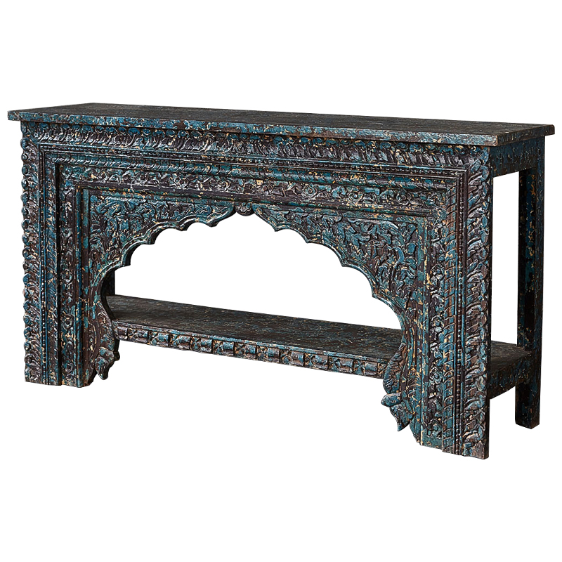 Консоль Rajni Console Коричневый винтаж Бирюзовый Консоль Rajni Console Коричневый винтаж Бирюзовый в Брянске | Loft Concept