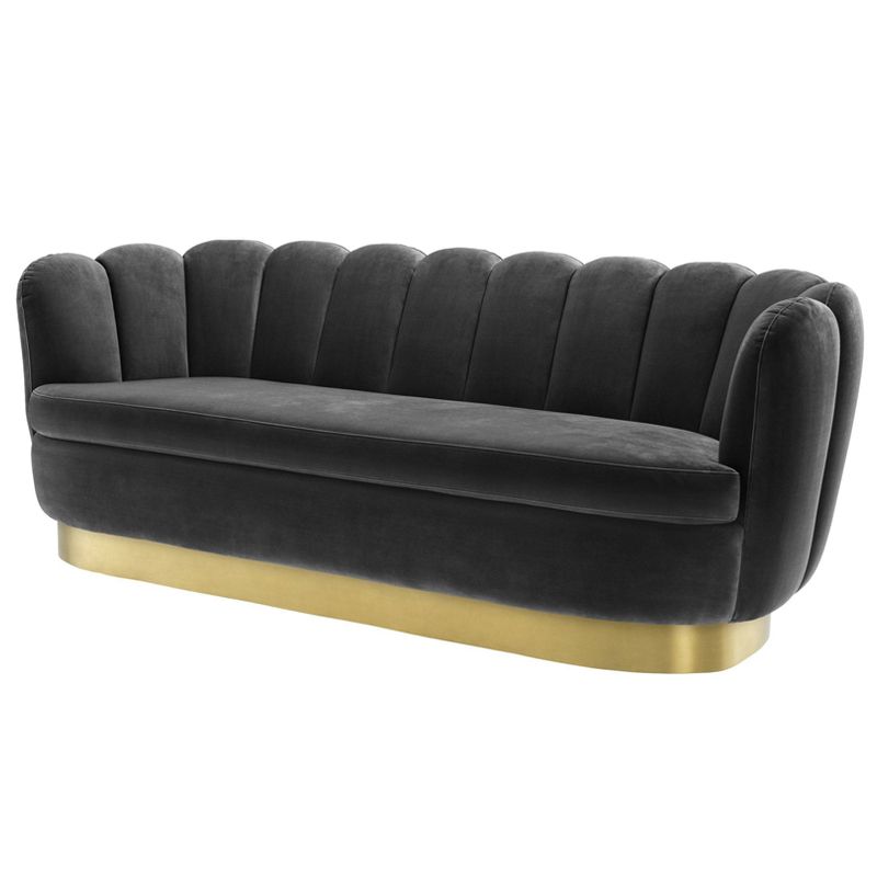 Диван Eichholtz Sofa Mirage dark grey Серый Латунь Диван Eichholtz Sofa Mirage dark grey Серый Латунь в Брянске | Loft Concept