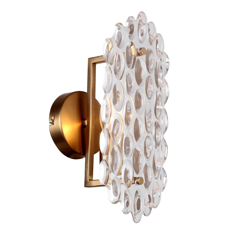 Бра Textured Glass Chandelier sconce oval Глянцевое золото Прозрачное Стекло в Брянске | Loft Concept 