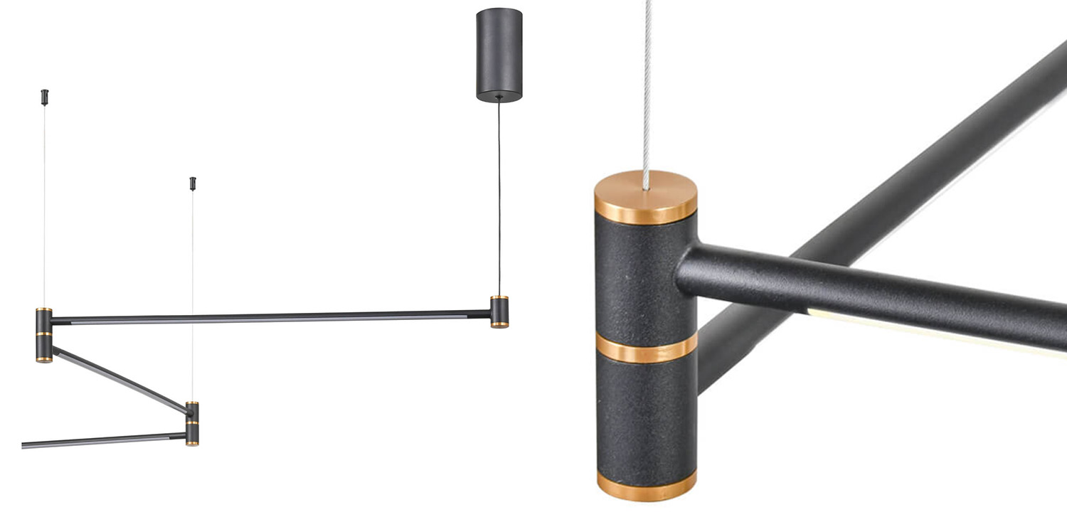 Подвесной светильник Drawing Line Gold Black - фото