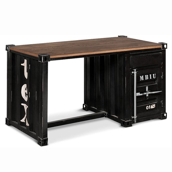 Письменный стол Metal & Oak Sea Container Desk Дуб темный Письменный стол Metal & Oak Sea Container Desk Дуб темный в Брянске | Loft Concept