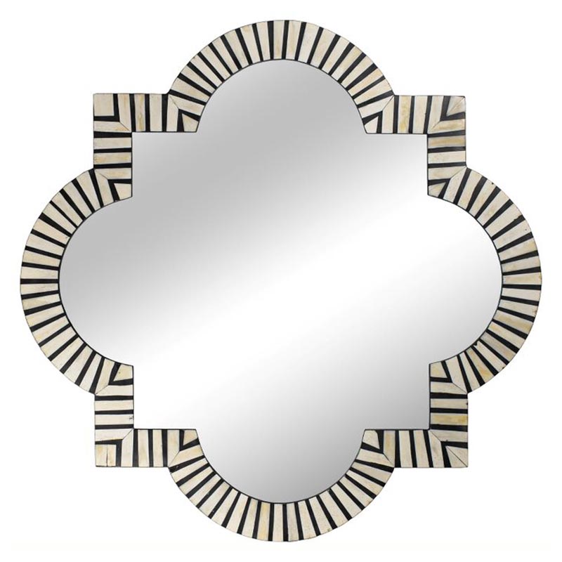 Зеркало Bone Inlay Mirror black and white Черный Белый Зеркало Bone Inlay Mirror black and white Черный Белый в Брянске | Loft Concept