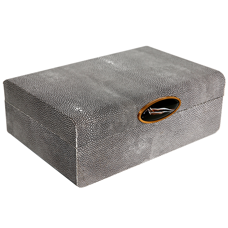 Шкатулка Stingray Box Серый Коричневый Латунь Шкатулка Stingray Box Серый Коричневый Латунь в Брянске | Loft Concept