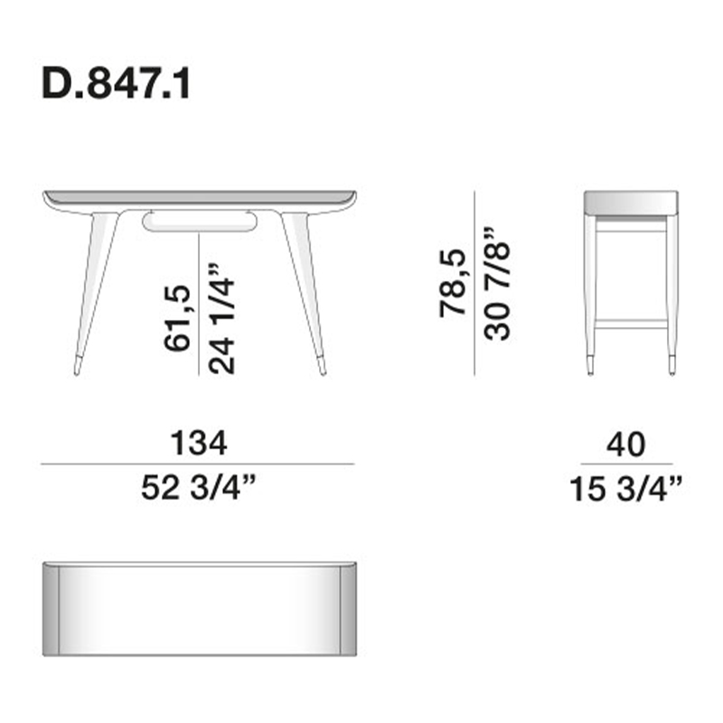 Дизайнерский рабочий стол из массива дерева Gio Ponti D.847.1 Writing Desk Дизайнерский рабочий стол из массива дерева Gio Ponti D.847.1 Writing Desk в Брянске