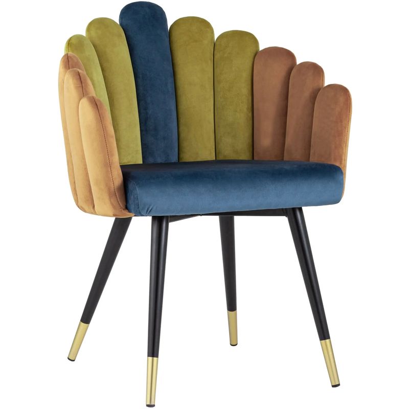 Стул Camellia Chair Синий и Карамельный Велюр Синий Карамель Черный Оливковый Стул Camellia Chair Синий и Карамельный Велюр Синий Карамель Черный Оливковый в Брянске | Loft Concept