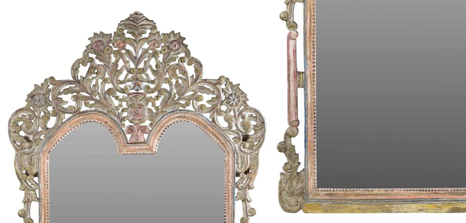 Зеркало из массива тика с растительным орнаментом Зеркало из массива тика с растительным орнаментом - Loft-Concept в Брянске
