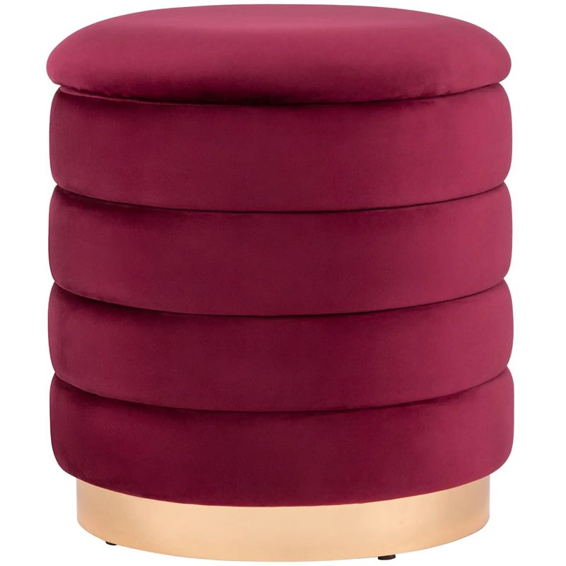 Пуф с ящиком Charlotte винный Glossy Velor Бургундский красный Пуф с ящиком Charlotte винный Glossy Velor Бургундский красный в Брянске | Loft Concept
