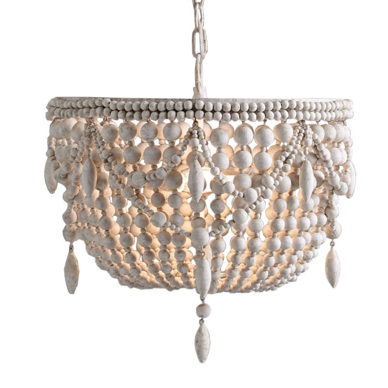 Люстра RH Anselme White Wood Weathered Chandelier Белый Люстра RH Anselme White Wood Weathered Chandelier Белый в Брянске | Loft Concept