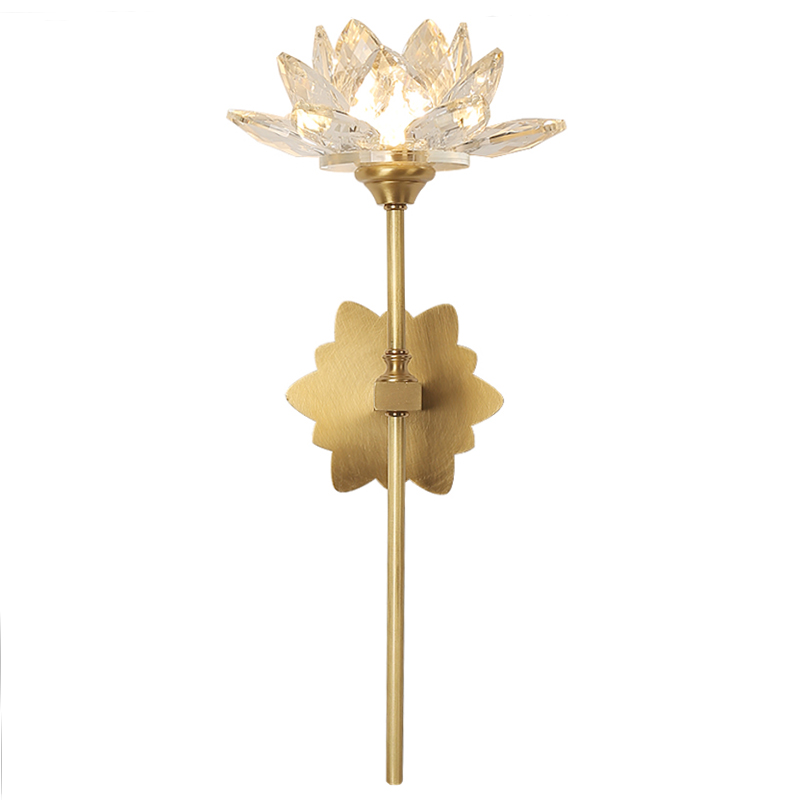 Настенный светильник Хрустальный Цветок Лотоса Lotus flower Wall Clear Glass C Латунь Прозрачное Стекло Настенный светильник Хрустальный Цветок Лотоса Lotus flower Wall Clear Glass C Латунь Прозрачное Стекло в Брянске | Loft Concept