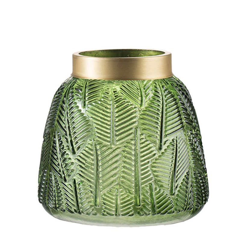 Ваза Green Vase Golden Throat Золотой Прозрачный зеленый Ваза Green Vase Golden Throat Золотой Прозрачный зеленый в Брянске | Loft Concept