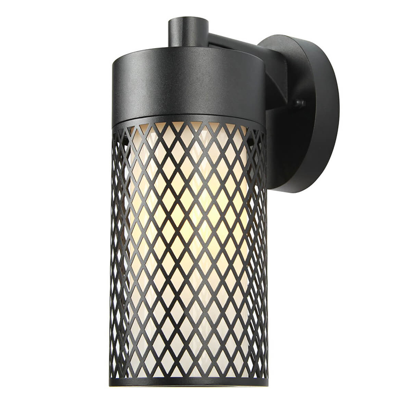 Уличный настенный светильник Holger Street Lamp B Черный Белое матовое стекло Уличный настенный светильник Holger Street Lamp B Черный Белое матовое стекло в Брянске | Loft Concept