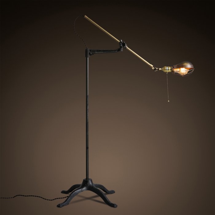 Напольный светильник Steampunk Extension Pole Floor Латунь Черный Напольный светильник Steampunk Extension Pole Floor Латунь Черный в Брянске | Loft Concept