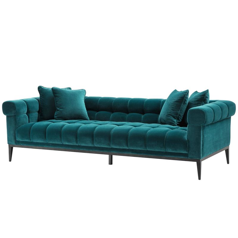 Диван Eichholtz Sofa Aurelio sea green Бирюзовый Черный Диван Eichholtz Sofa Aurelio sea green Бирюзовый Черный в Брянске | Loft Concept