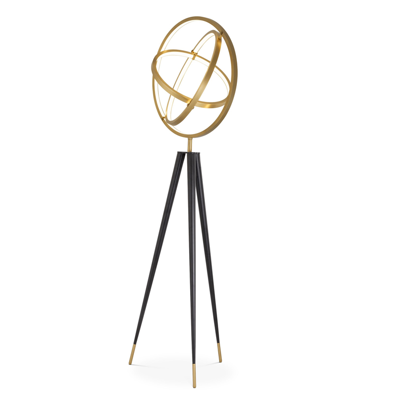 Торшер Eichholtz Floor Lamp Cassini Латунь Античная полированная Черный Торшер Eichholtz Floor Lamp Cassini Латунь Античная полированная Черный в Брянске | Loft Concept