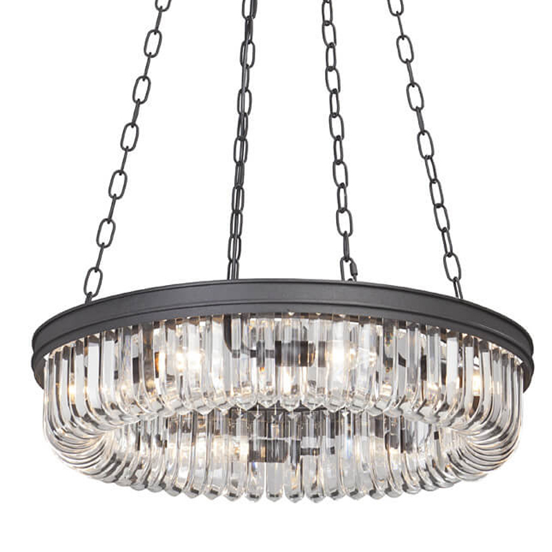 Люстра Retro Frozen Clear Glass Chandelier D 62 Черный Люстра Retro Frozen Clear Glass Chandelier D 62 Черный в Брянске | Loft Concept