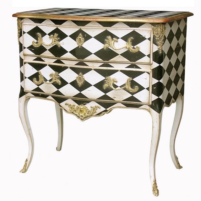 Комод L.XV CHEST OF DRAWERS Diamonds Бронза Черно-белый в Брянске | Loft Concept 