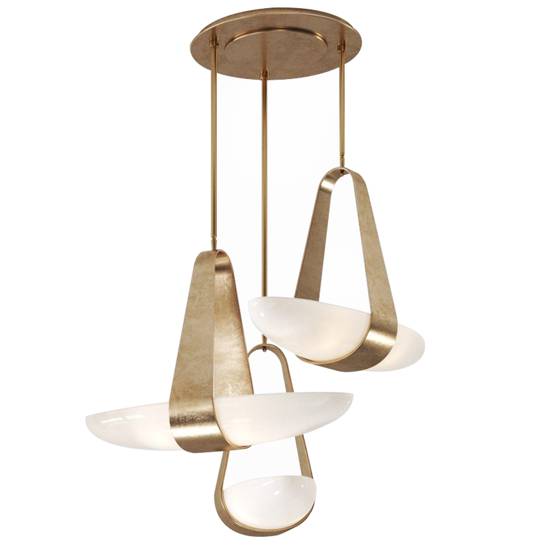 Дизайнерский Cветильник Hilliard Sophia Chandelier 3 плафона Белый Античная Бронза Дизайнерский Cветильник Hilliard Sophia Chandelier 3 плафона Белый Античная Бронза в Брянске | Loft Concept