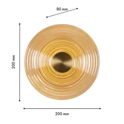 Бра с рельефным круглым плафоном янтарного цвета Savio Glass Disc Light Бра с рельефным круглым плафоном янтарного цвета Savio Glass Disc Light в Брянске